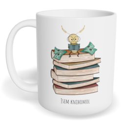 Hrnek klasický malý s vlastním potiskem - Jsem knihomol