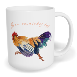 Hrnek klasický malý s vlastním potiskem - Jsem vesnickej typ kohout
