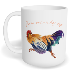 Hrnek klasický malý s vlastním potiskem - Jsem vesnickej typ kohout
