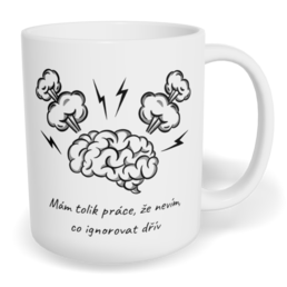 Hrnek klasický malý s vlastním potiskem - Mám tolik práce, že nevím, co ignorovat dřív