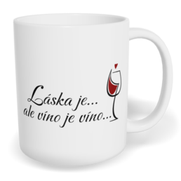 Hrnek klasický malý s vlastním potiskem - Víno je víno