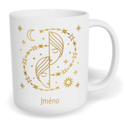 Hrnek klasický malý s vlastním potiskem - Znamení zvěrokruhu Blíženci