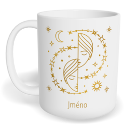 Hrnek klasický malý s vlastním potiskem - Znamení zvěrokruhu Blíženci