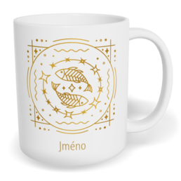 Hrnek klasický malý s vlastním potiskem - Znamení zvěrokruhu Ryby