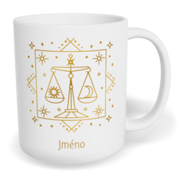 Hrnek klasický malý s vlastním potiskem - Znamení zvěrokruhu Váhy