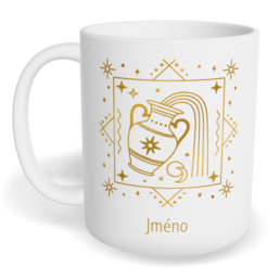 Hrnek klasický malý s vlastním potiskem - Znamení zvěrokruhu Vodnář