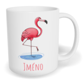 Hrnek klasický malý s vlastním potiskem - Plameňák