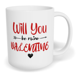 Hrnek klasický malý s vlastním potiskem - Will you be my Valentine