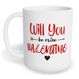 Hrnek klasický malý s vlastním potiskem - Will you be my Valentine