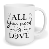 Hrnek klasický malý s vlastním potiskem - All you need is love