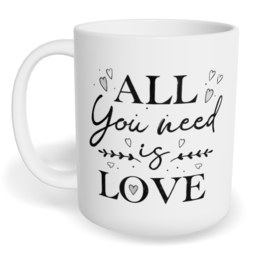Hrnek klasický malý s vlastním potiskem - All you need is love