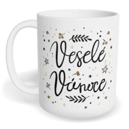 Hrnek klasický malý s vlastním potiskem - Veselé Vánoce