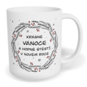 Hrnek klasický malý s vlastním potiskem - Krásné Vánoce