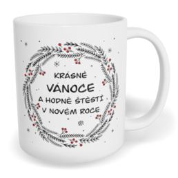 Hrnek klasický malý s vlastním potiskem - Krásné Vánoce