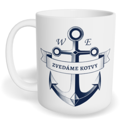 Hrnek klasický malý s vlastním potiskem - Zvedáme kotvy