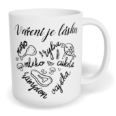 Hrnek klasický malý s vlastním potiskem - Vaření je láska