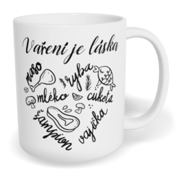 Hrnek klasický malý s vlastním potiskem - Vaření je láska