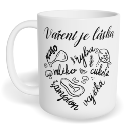 Hrnek klasický malý s vlastním potiskem - Vaření je láska