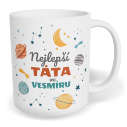 Hrnek klasický malý s vlastním potiskem - Nejlepší táta ve vesmíru