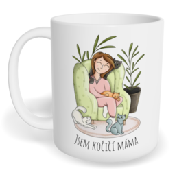 Hrnek klasický malý s vlastním potiskem - Kočičí máma