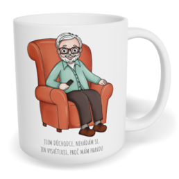 Hrnek klasický malý s vlastním potiskem - Jsem důchodce