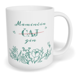 Hrnek klasický malý s vlastním potiskem - Maminčin čaj - gin
