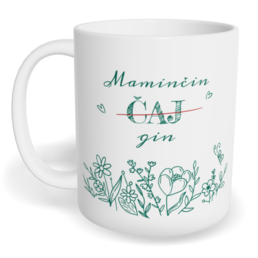 Hrnek klasický malý s vlastním potiskem - Maminčin čaj - gin