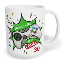 Hrnek klasický malý s vlastním potiskem - Není to věk, je to level