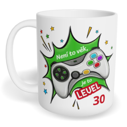 Hrnek klasický malý s vlastním potiskem - Není to věk, je to level