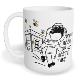 Hrnek klasický malý s vlastním potiskem - Včelař, pokud běžím, běžte taky