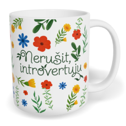 Hrnek klasický malý s vlastním potiskem - Nerušit, introvertuju