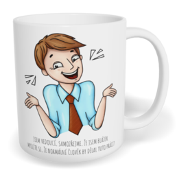 Hrnek klasický malý s vlastním potiskem - Jsem vedoucí muž