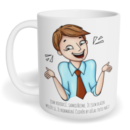 Hrnek klasický malý s vlastním potiskem - Jsem vedoucí muž