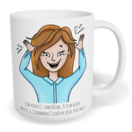 Hrnek klasický malý s vlastním potiskem - Jsem vedoucí žena