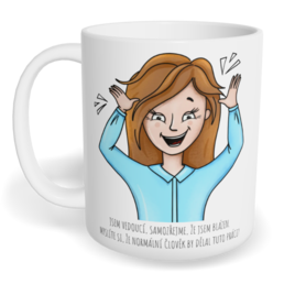 Hrnek klasický malý s vlastním potiskem - Jsem vedoucí žena