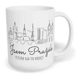 Hrnek klasický malý s vlastním potiskem - Jsem Pražák a jsem na to hrdej!