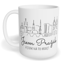 Hrnek klasický malý s vlastním potiskem - Jsem Pražák a jsem na to hrdej!