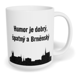 Hrnek klasický malý s vlastním potiskem - Humor je dobrý, špatný a Brněnský