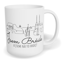 Hrnek klasický malý s vlastním potiskem - Jsem Brňák a jsem na to hrdej!