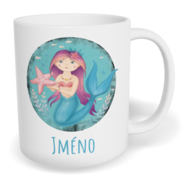 Hrnek klasický malý s vlastním potiskem - Mořská víla