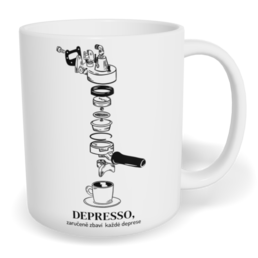 Hrnek klasický malý s vlastním potiskem - Depresso