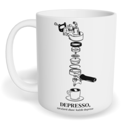Hrnek klasický malý s vlastním potiskem - Depresso
