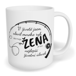 Hrnek klasický malý s vlastním potiskem - Ulovil jsem mnoho ryb