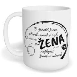 Hrnek klasický malý s vlastním potiskem - Ulovil jsem mnoho ryb