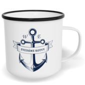 Hrnek plecháček s potiskem na míru - Zvedáme kotvy