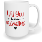 Hrnek klasický velký s vlastním potiskem - Will you be my Valentine