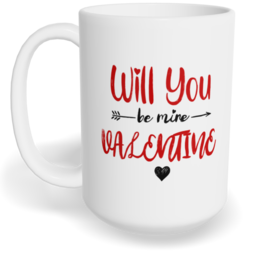 Hrnek klasický velký s vlastním potiskem - Will you be my Valentine
