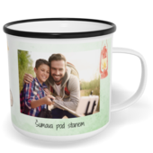 Fotohrnček plecháčik s fotkou a textom - Watercolor camping