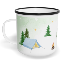 Hrnek plecháček s potiskem na míru - Watercolor camping