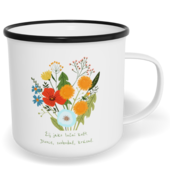 Hrnek plecháček s potiskem na míru - Žij jako luční květ